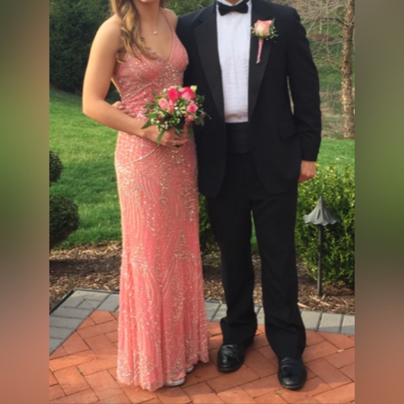 Adrianna Papell Pink/Peach Gown Size 4-6 Formal, Prom, Wedding - Picture 11 of 11